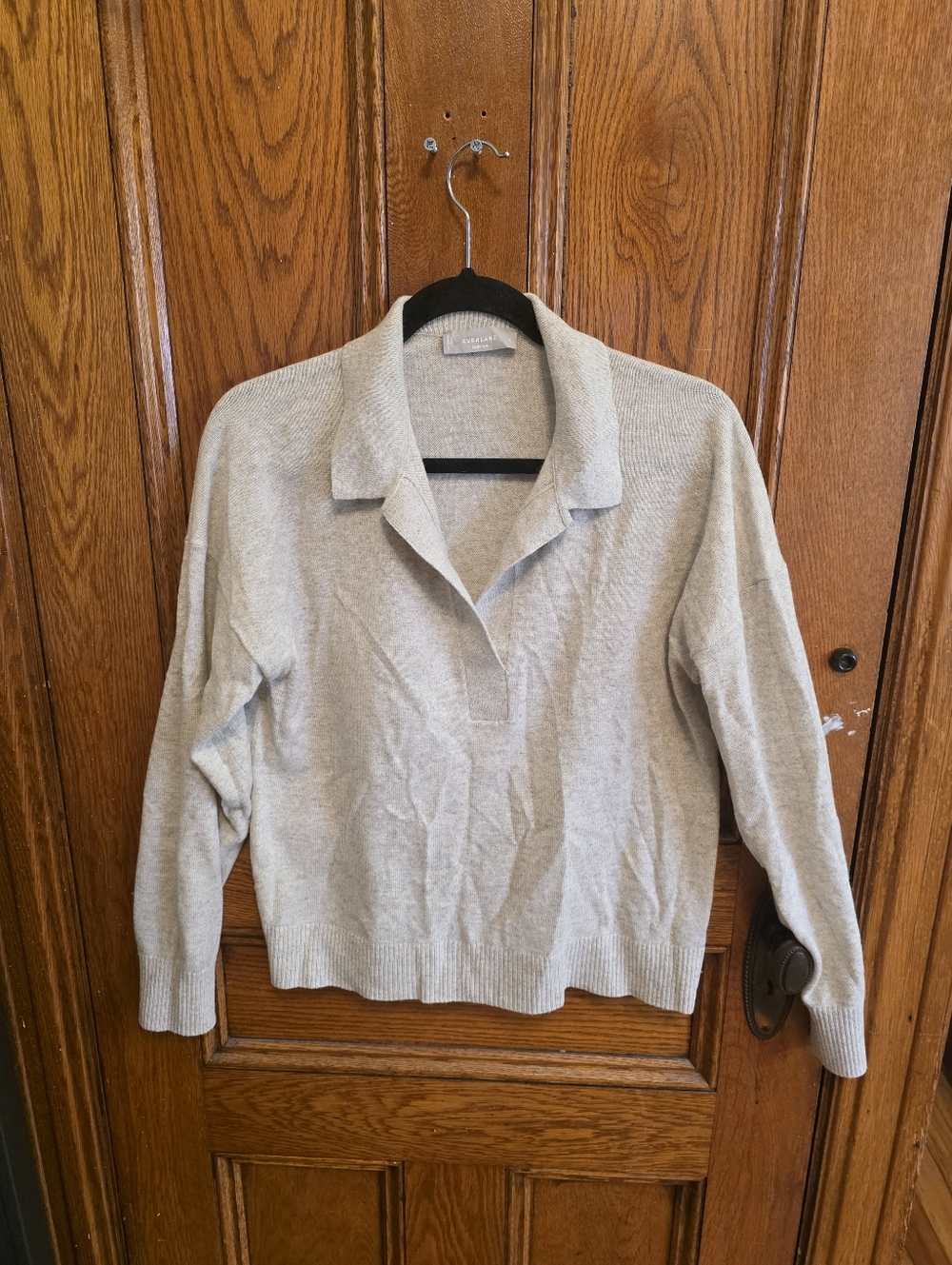 Everlane Cashmere Polo Sweater - Beige, Large